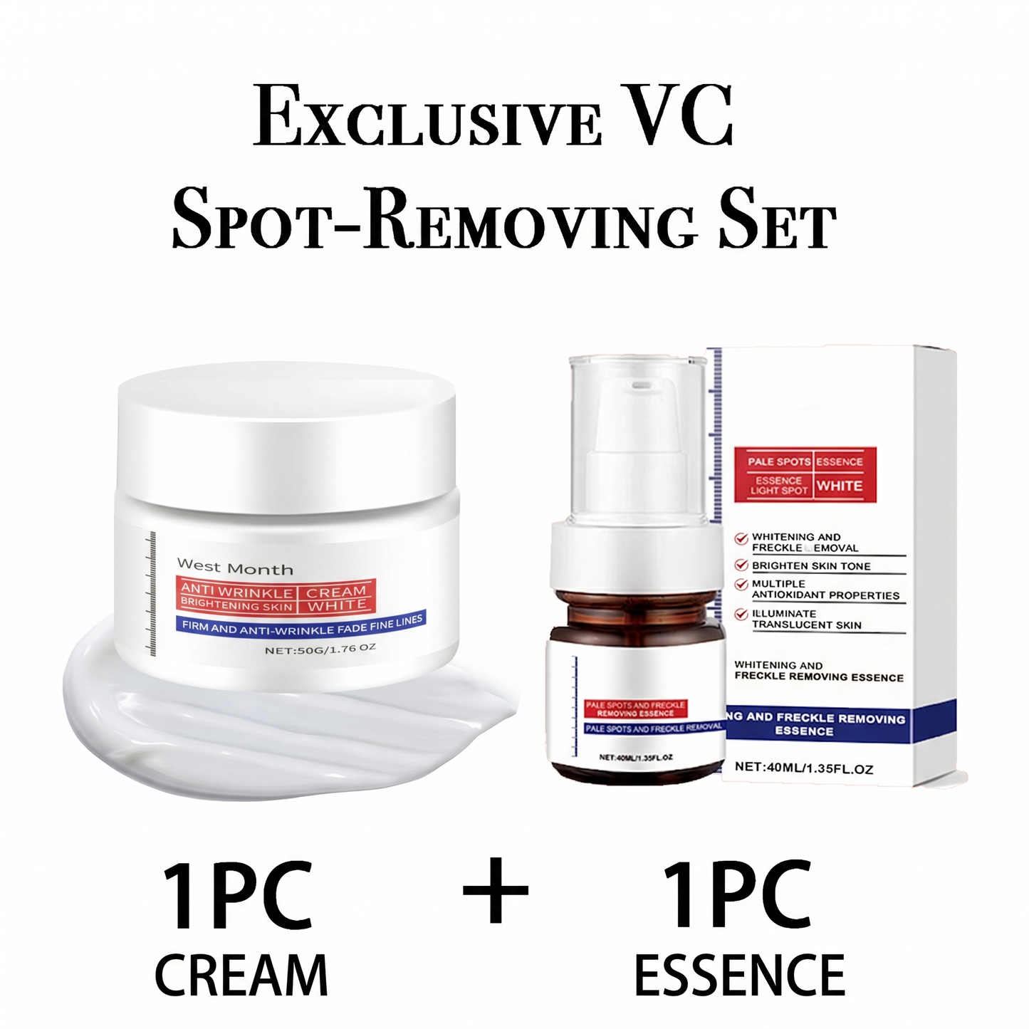 【Dermatologist-Recommended】 VC Spot-Correction & Whitening Cream Set